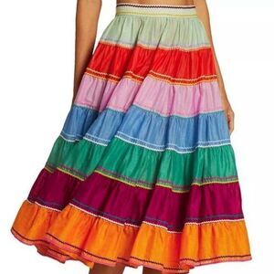 Colorful tiered gypsy/boho skirt size S
